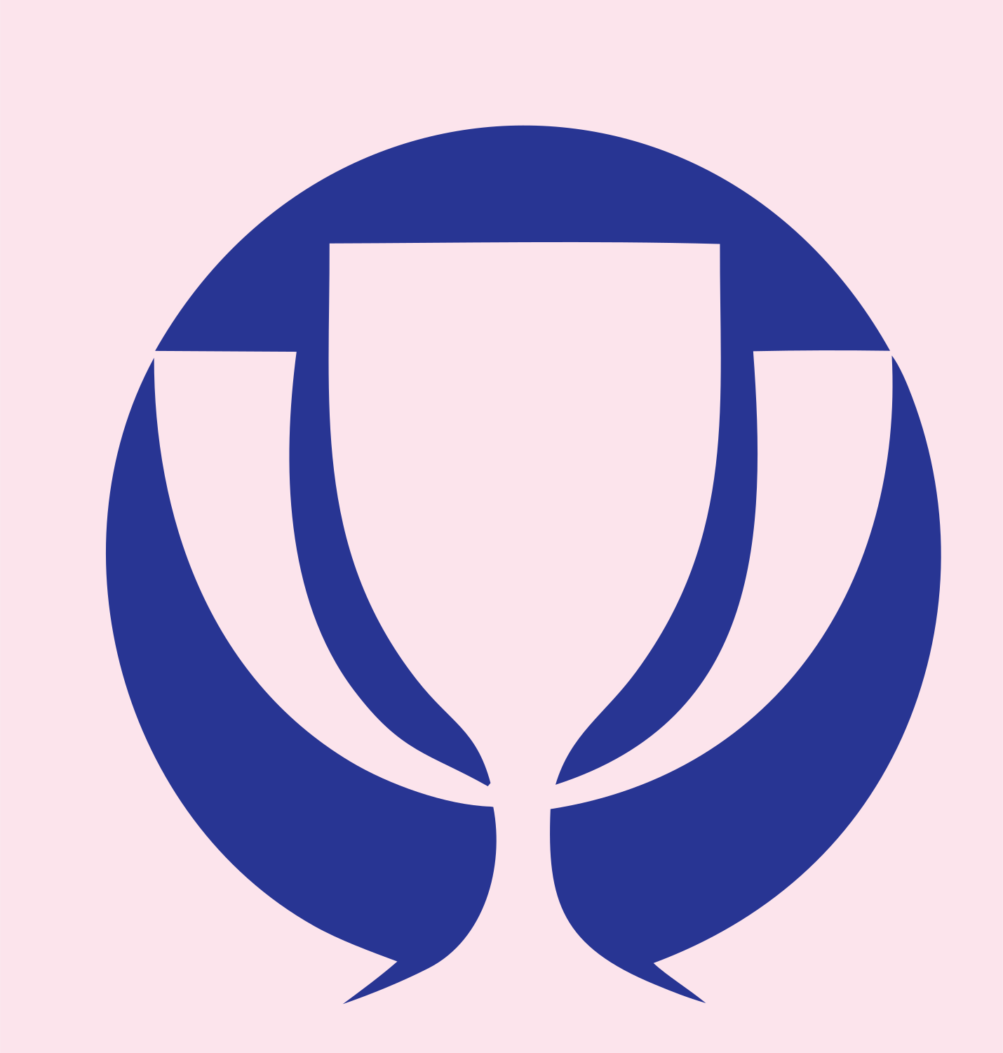 Negative Space Trophy Circle Mark #fce4ec/#283593