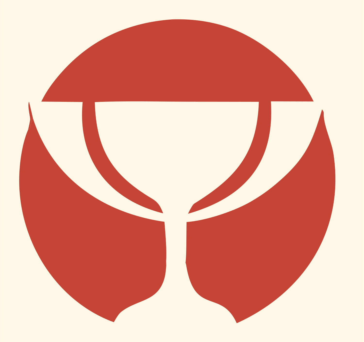 Negative Space Goblet Circle Mark #fff8e7/#c44536