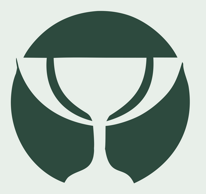 Negative Space Goblet Circle Mark #e8efe9/#2d4a3e