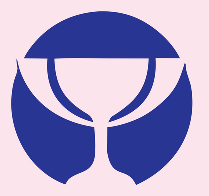 Negative Space Goblet Circle Mark #fce4ec/#283593