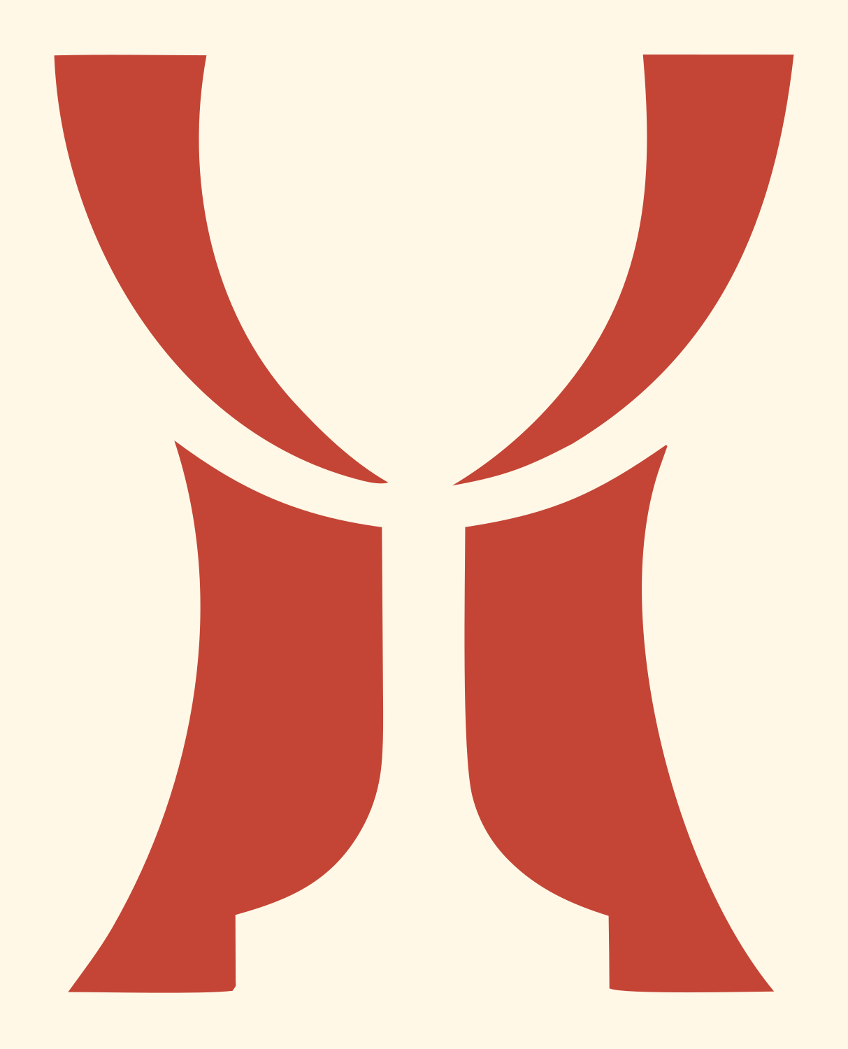 Negative Space Trophy Cup Mark #fff8e7/#c44536