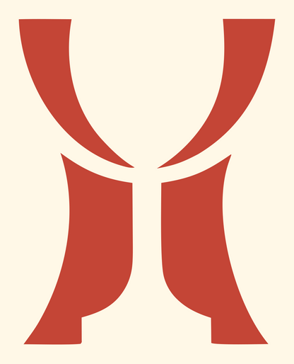 Negative Space Trophy Cup Mark #fff8e7/#c44536