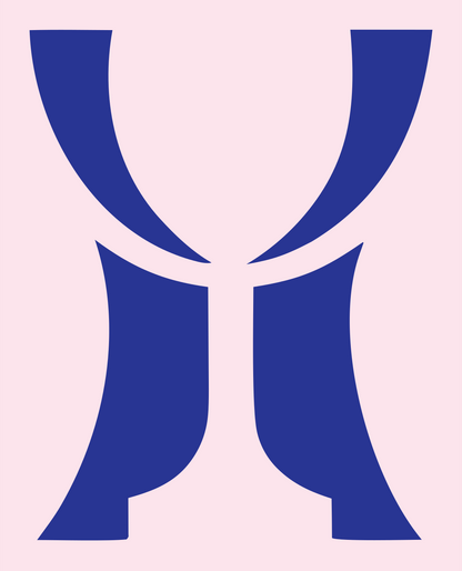 Negative Space Trophy Cup Mark #fce4ec/#283593