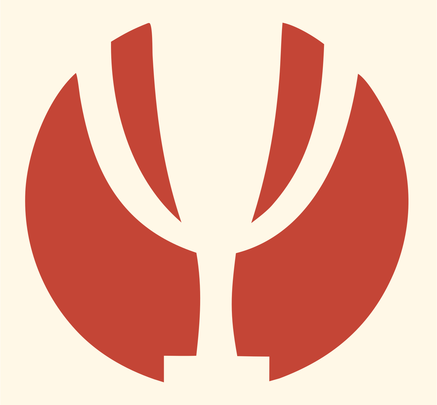 Negative Space Trophy Circle Mark #fff8e7/#c44536