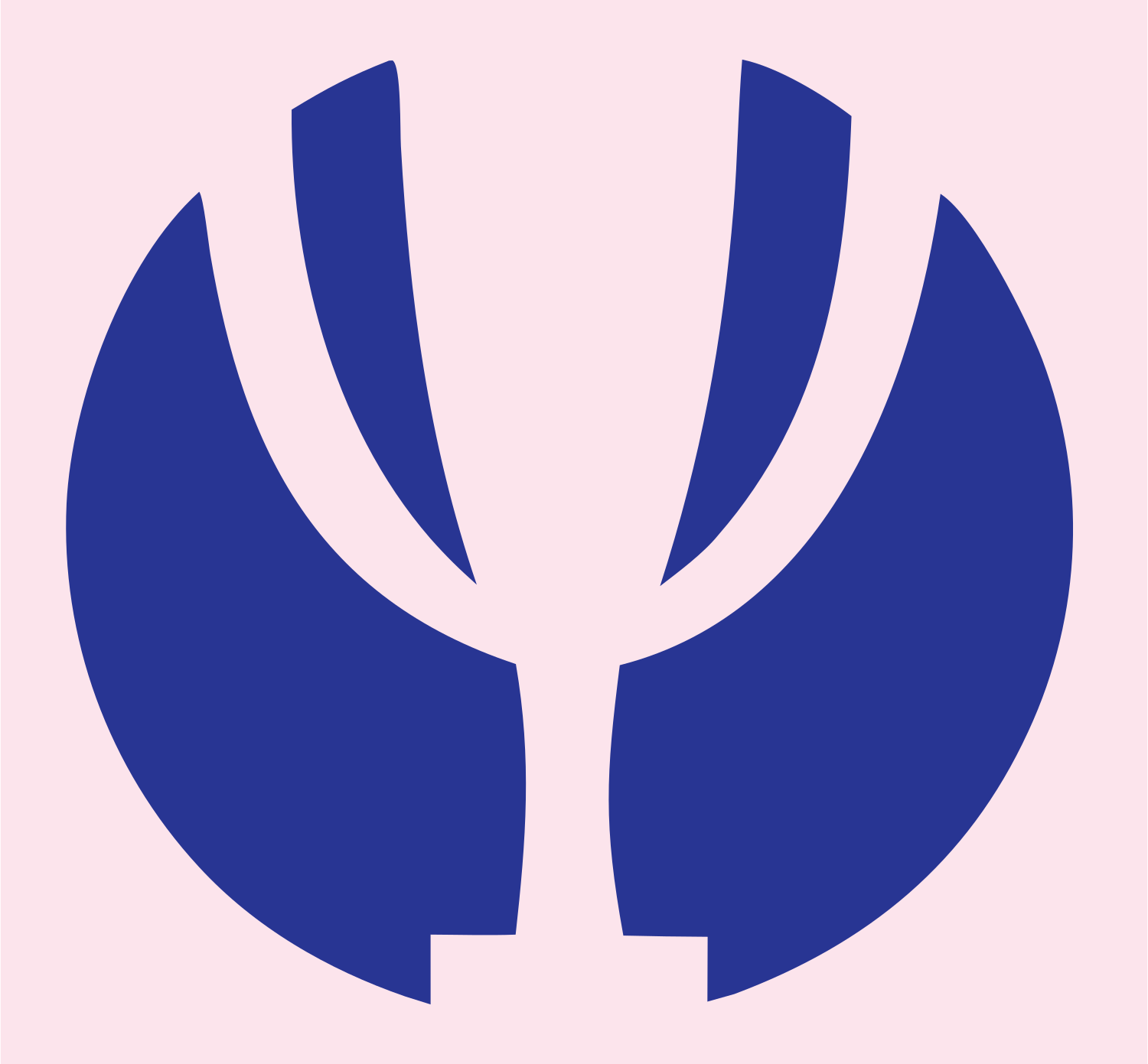 Negative Space Trophy Circle Mark #fce4ec/#283593