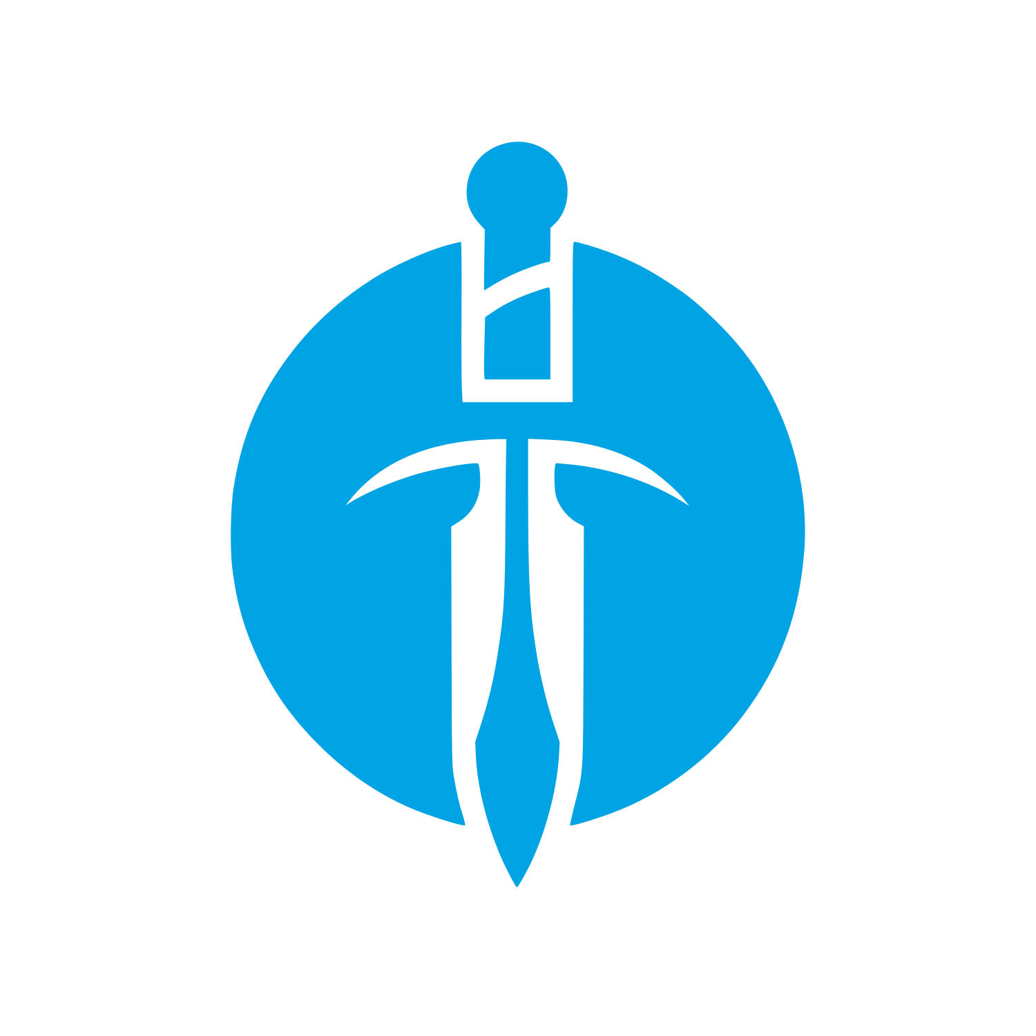 Sword Symbol Logo #00a3e4