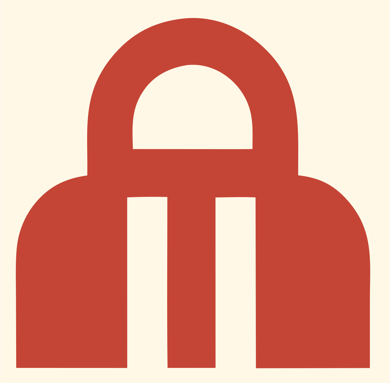 Bold Padlock Trophy Mark #fff8e7/#c44536