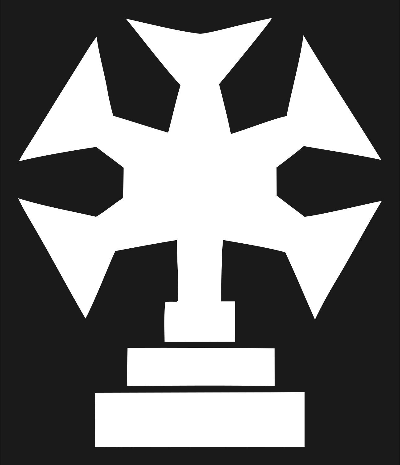Blocky Cross Trophy Emblem #1a1a1a/#ffffff