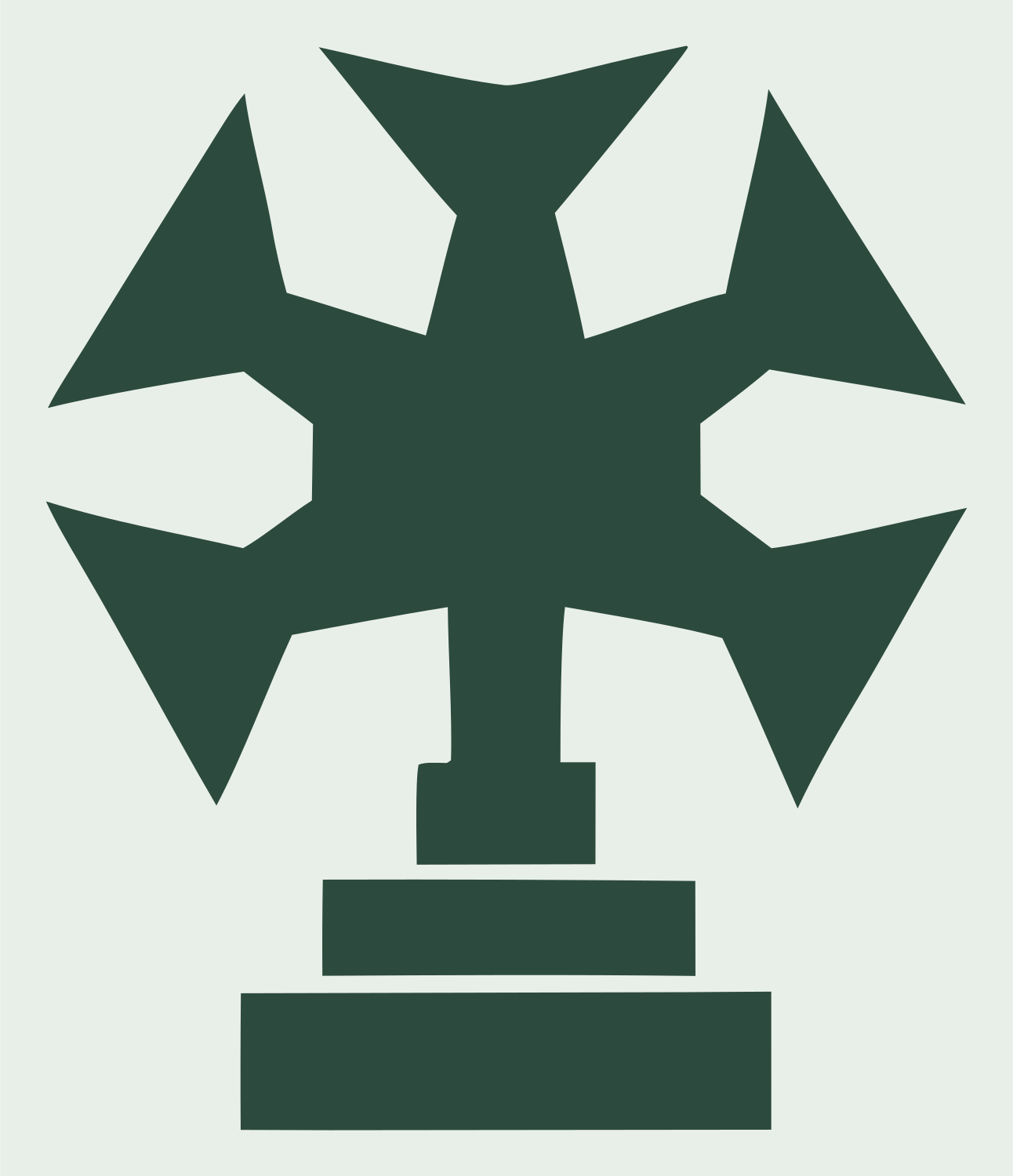 Blocky Cross Trophy Emblem #e8efe9/#2d4a3e