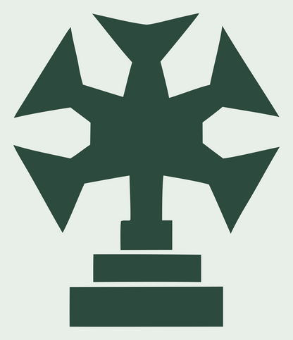 Blocky Cross Trophy Emblem #e8efe9/#2d4a3e