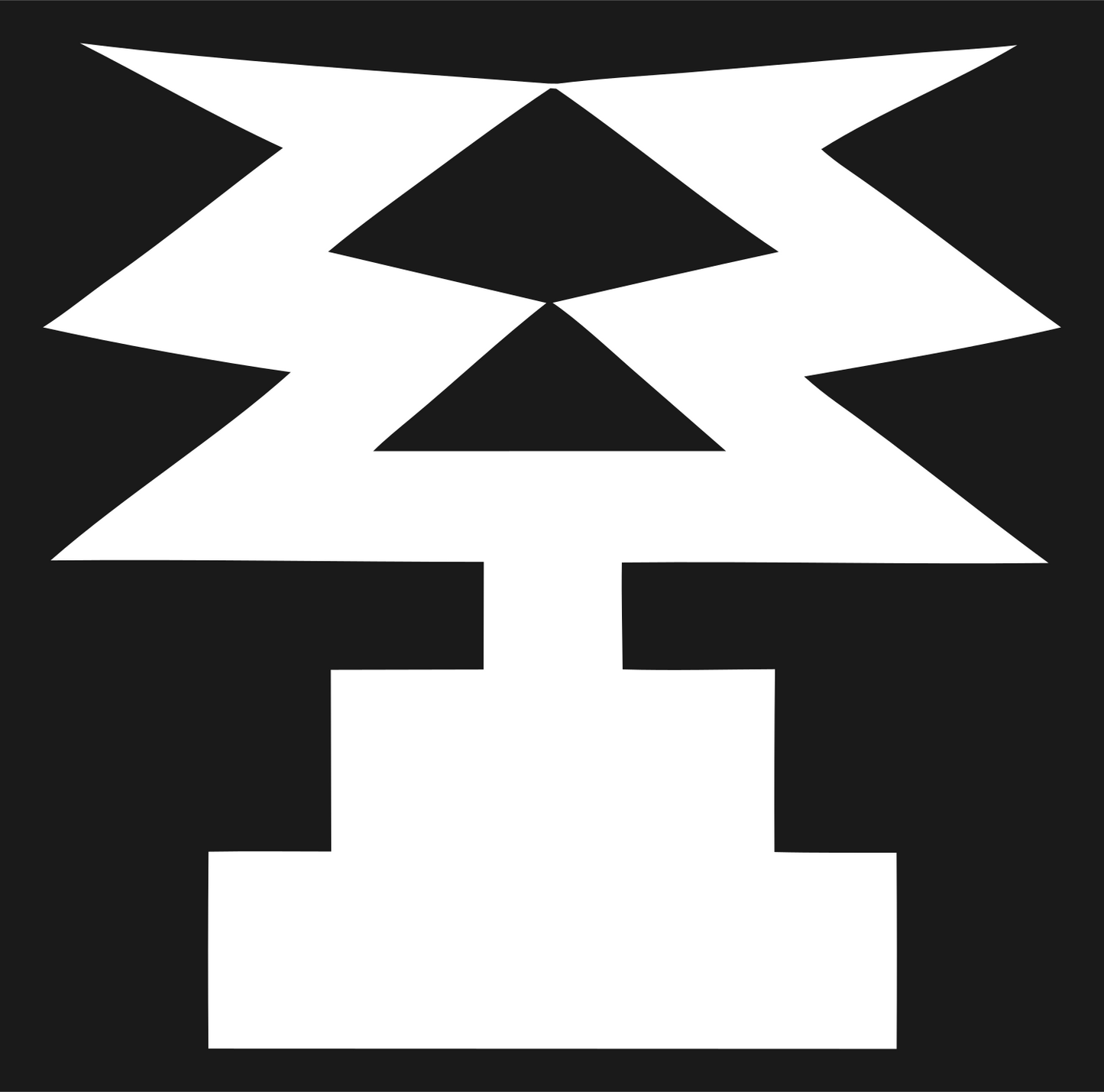 Heavy Zigzag Trophy Emblem #1a1a1a/#ffffff