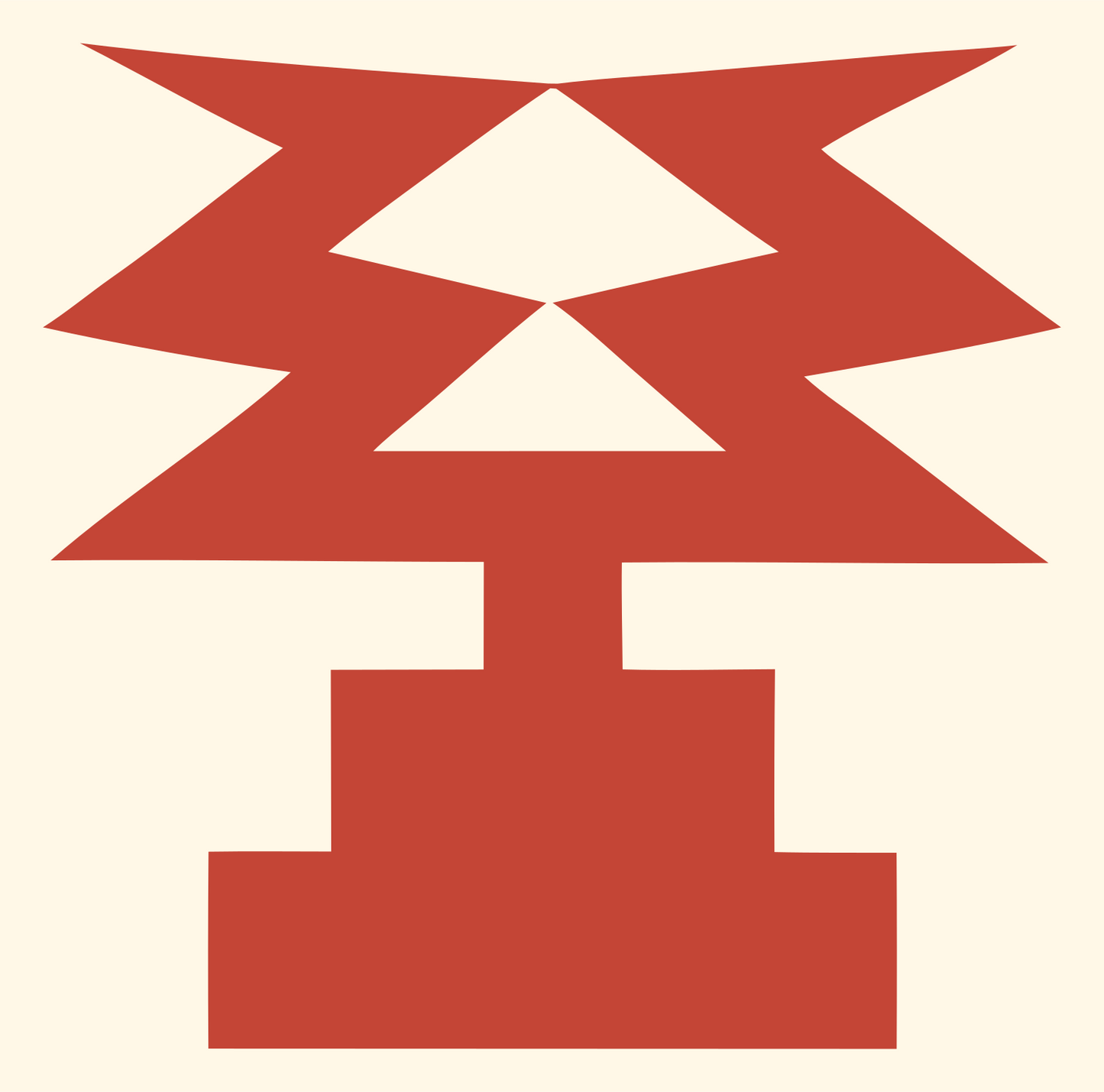 Heavy Zigzag Trophy Emblem #fff8e7/#c44536