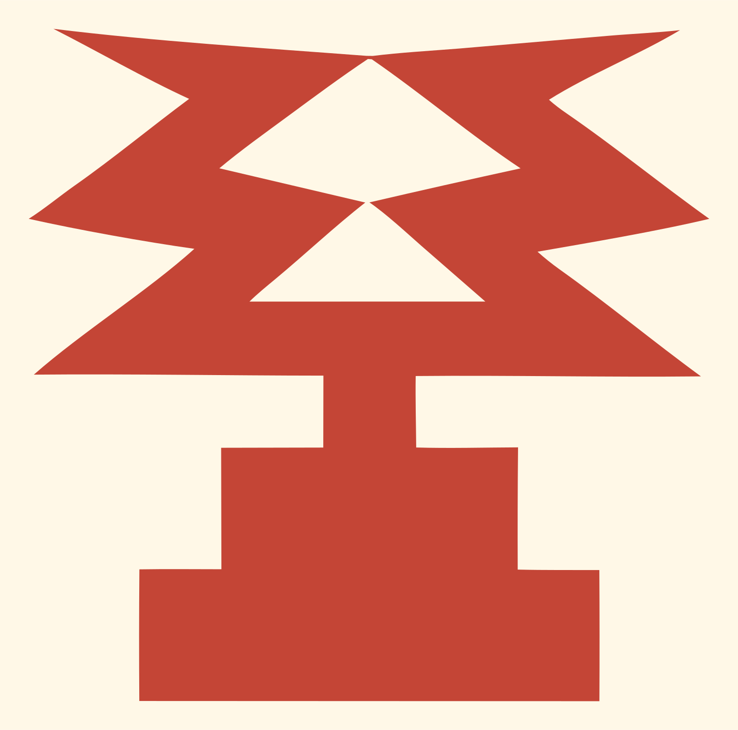 Heavy Zigzag Trophy Emblem #fff8e7/#c44536