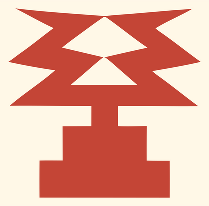 Heavy Zigzag Trophy Emblem #fff8e7/#c44536