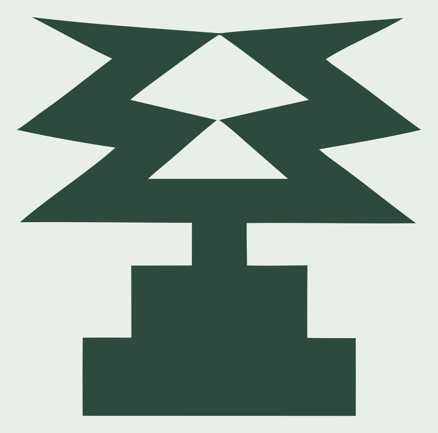 Heavy Zigzag Trophy Emblem #e8efe9/#2d4a3e