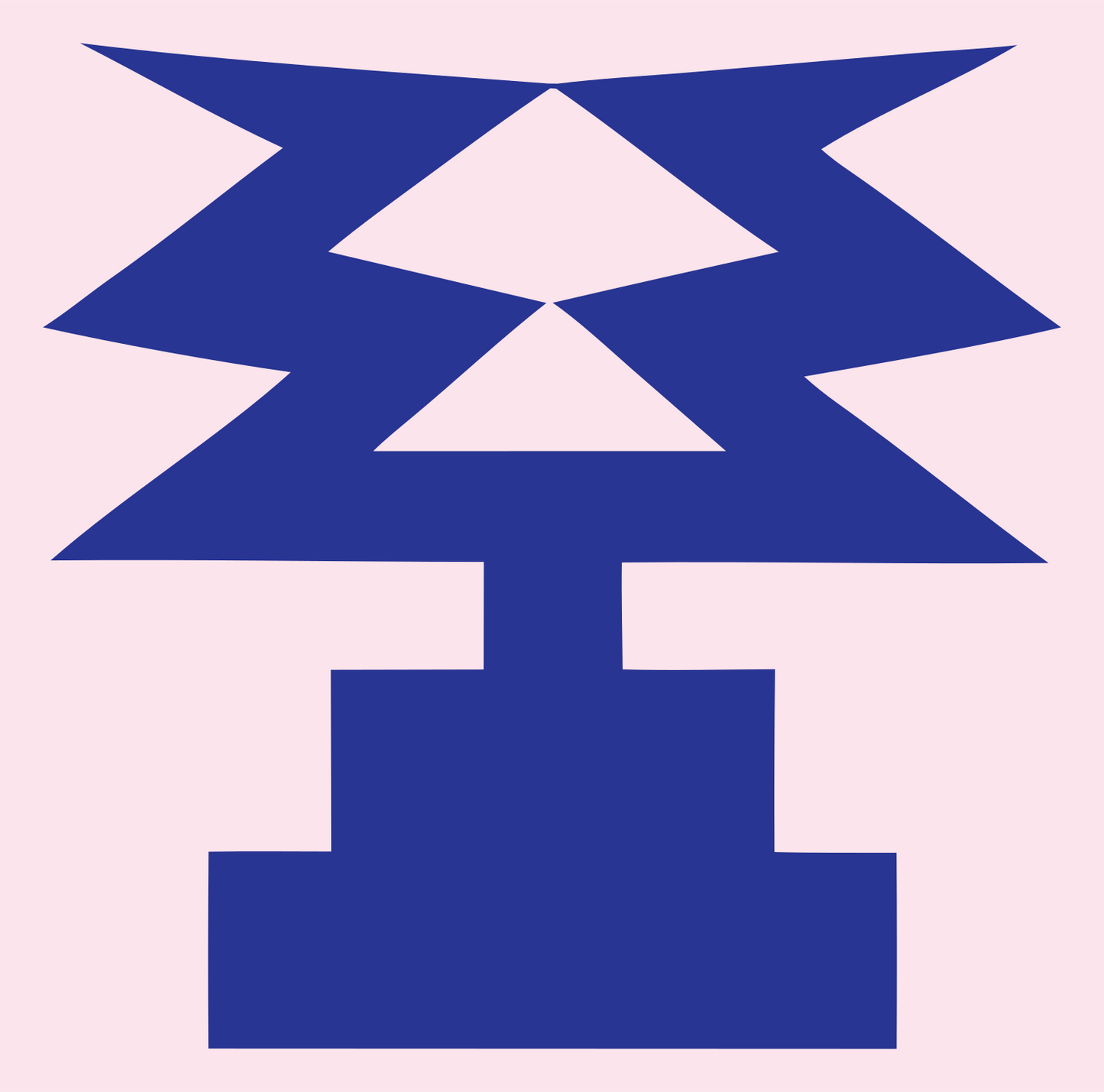 Heavy Zigzag Trophy Emblem #fce4ec/#283593
