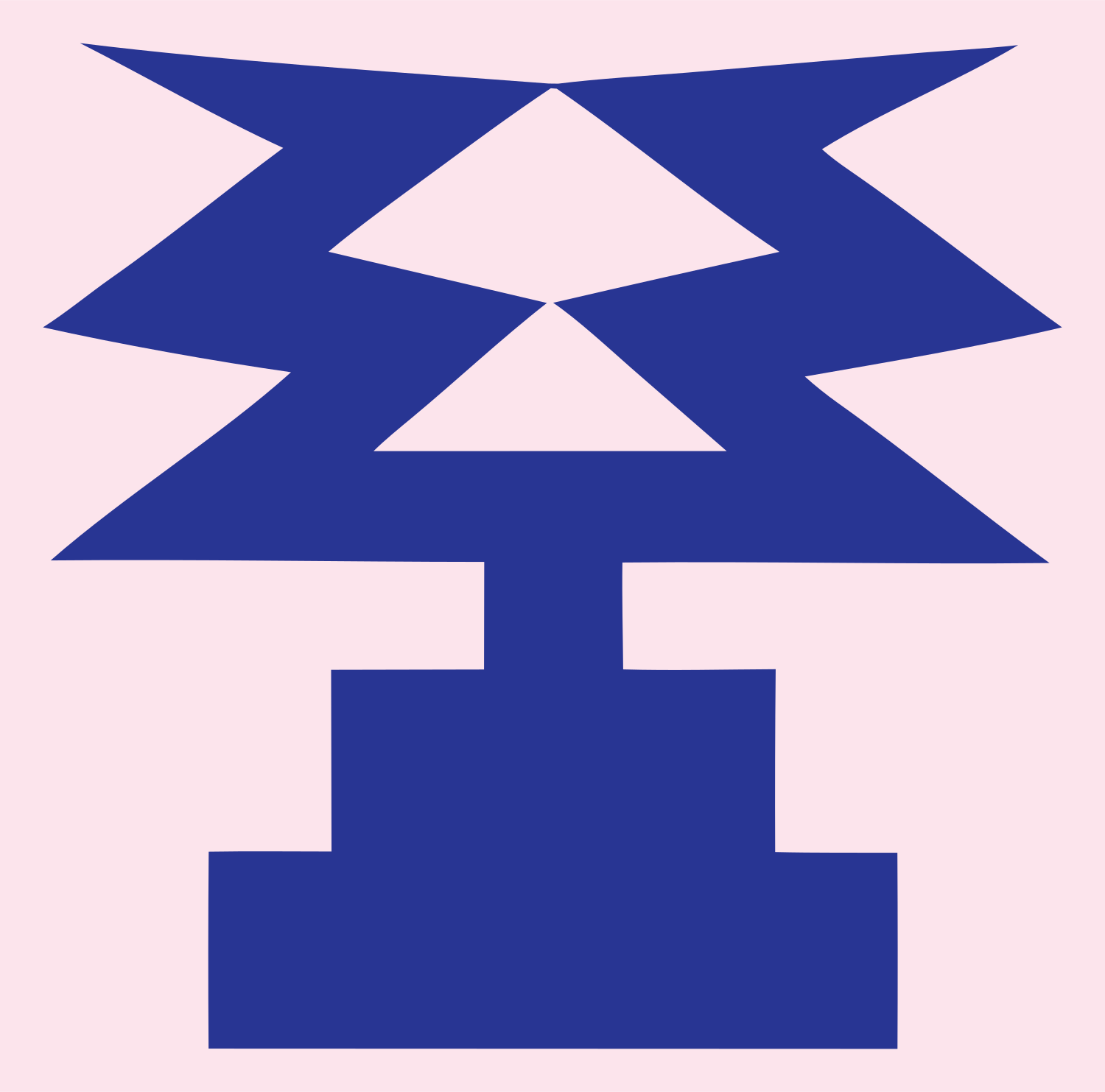Heavy Zigzag Trophy Emblem #fce4ec/#283593