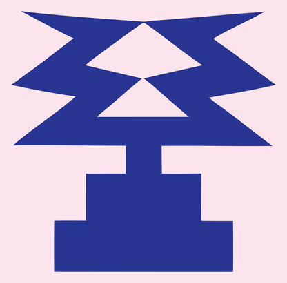Heavy Zigzag Trophy Emblem #fce4ec/#283593