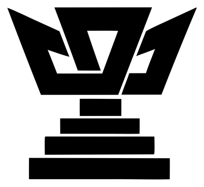 Bold Crown Trophy Podium Badge #ffffff/#000000