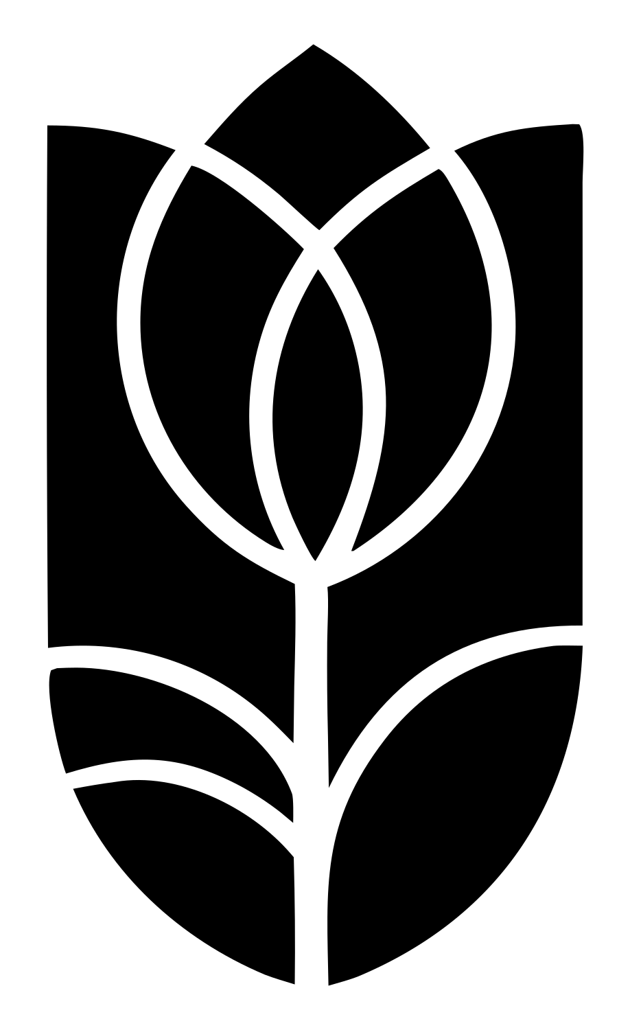 Bold Tulip Lotus Crest #ffffff/#000000