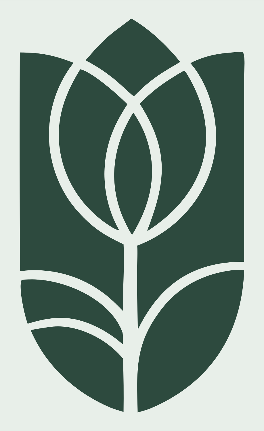 Bold Tulip Lotus Crest #e8efe9/#2d4a3e