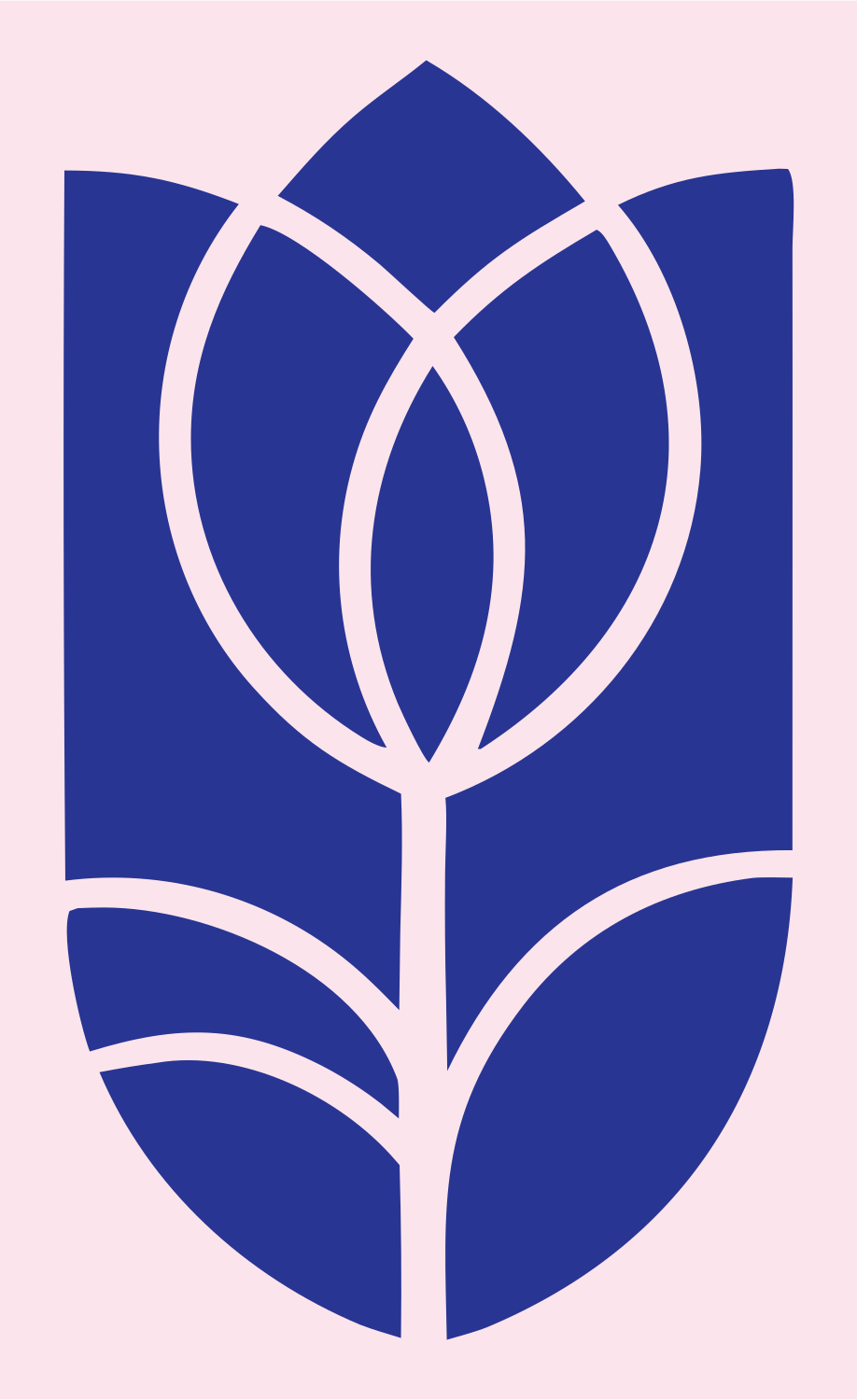 Bold Tulip Lotus Crest #fce4ec/#283593
