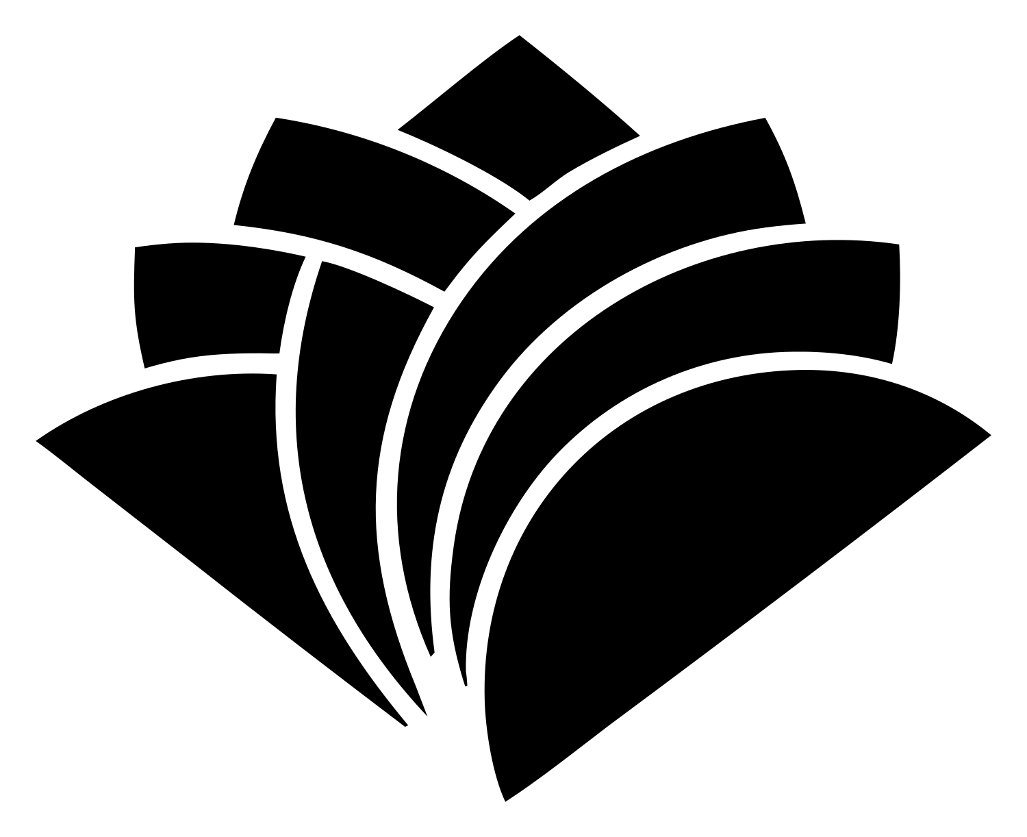 Geometric Lotus Petal Mark #ffffff/#000000