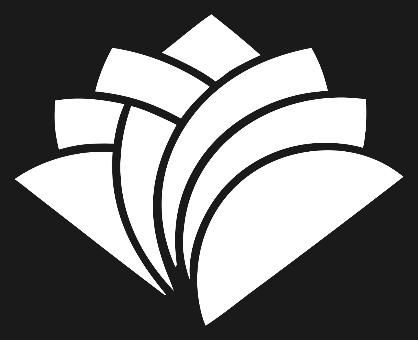 Geometric Lotus Petal Mark #1a1a1a/#ffffff