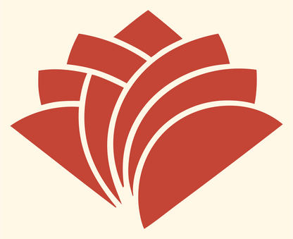 Geometric Lotus Petal Mark #fff8e7/#c44536