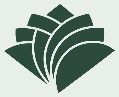 Geometric Lotus Petal Mark #e8efe9/#2d4a3e