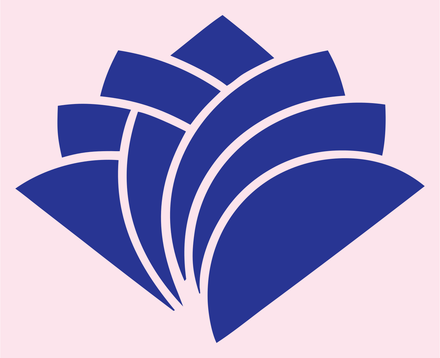 Geometric Lotus Petal Mark #fce4ec/#283593