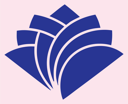 Geometric Lotus Petal Mark #fce4ec/#283593
