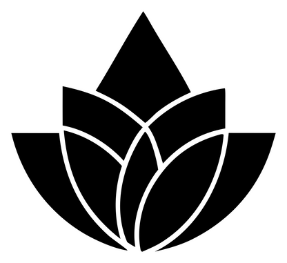 Bold Lotus Bloom Badge #ffffff/#000000