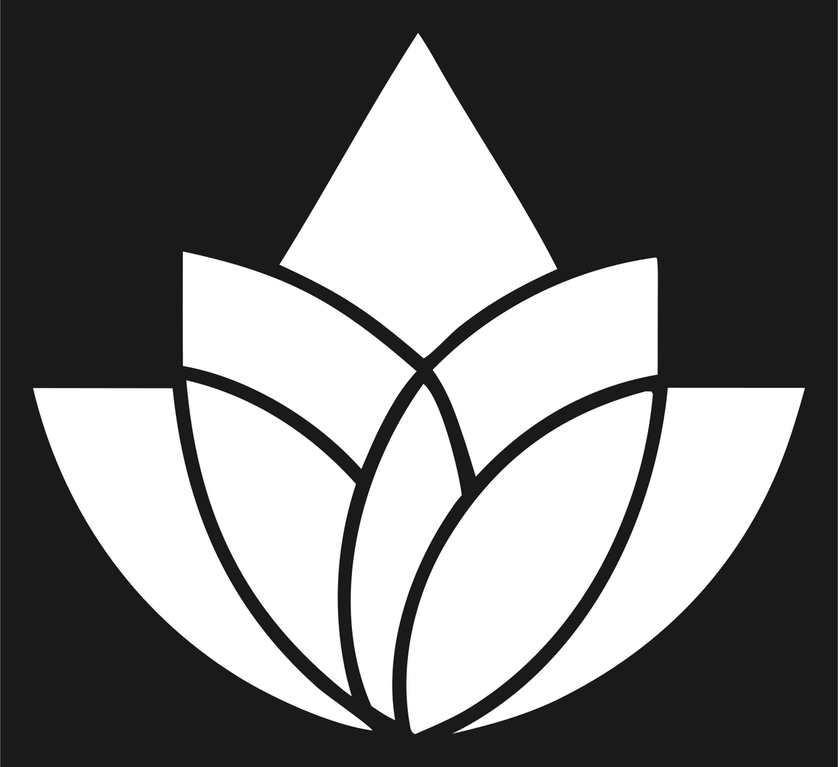 Bold Lotus Bloom Badge #1a1a1a/#ffffff