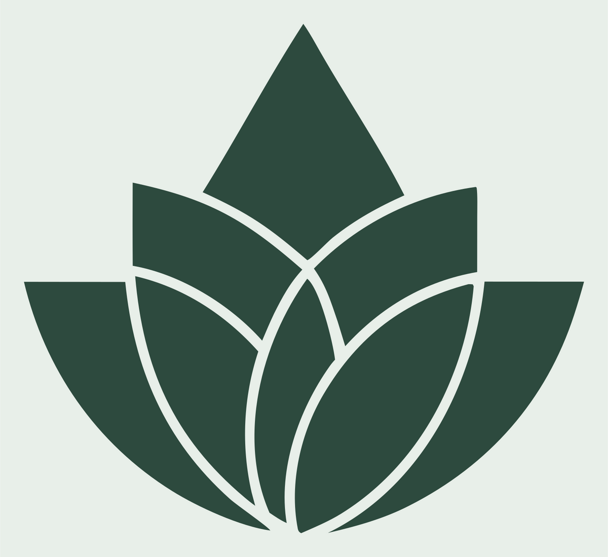 Bold Lotus Bloom Badge #e8efe9/#2d4a3e