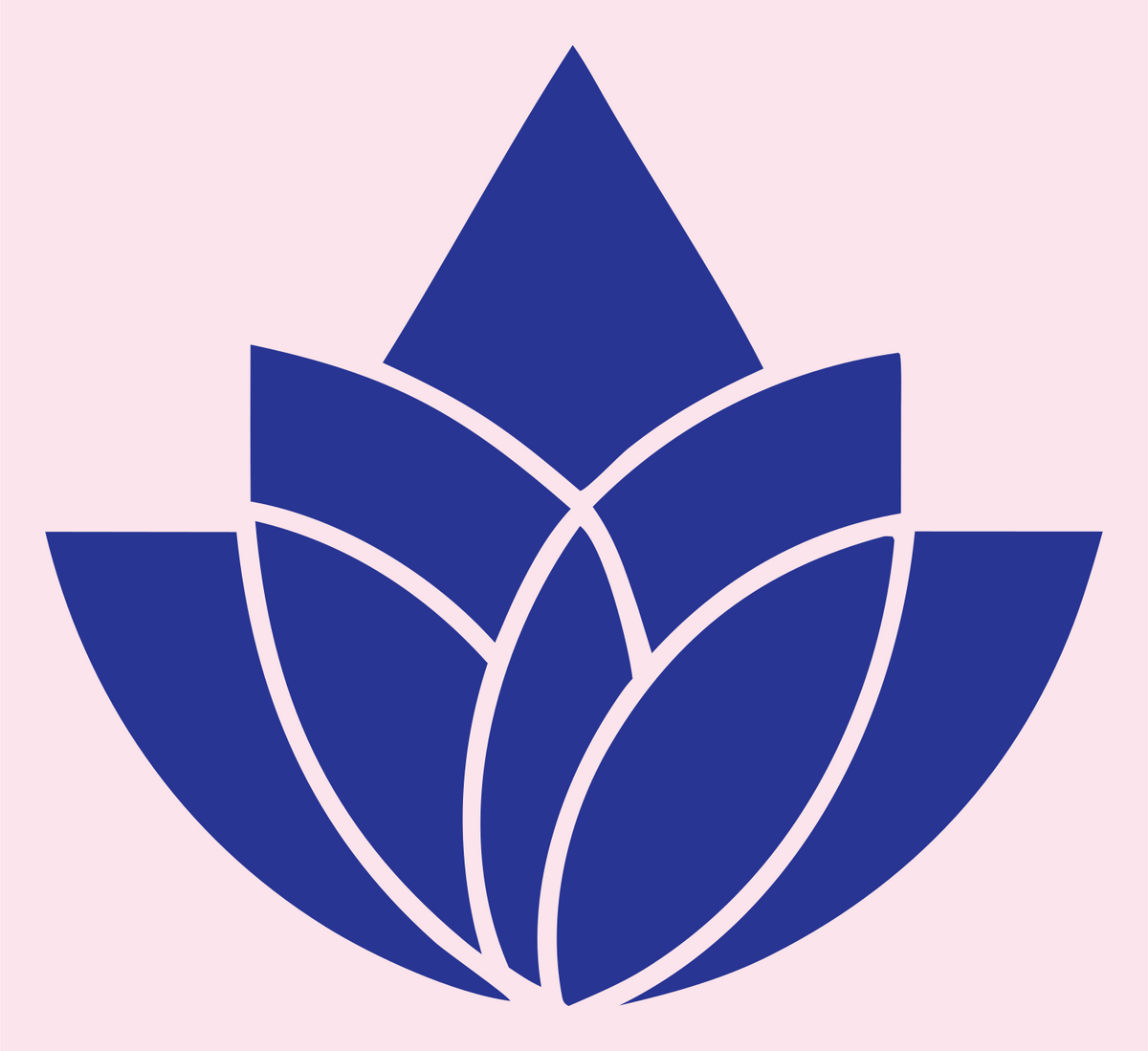 Bold Lotus Bloom Badge #fce4ec/#283593
