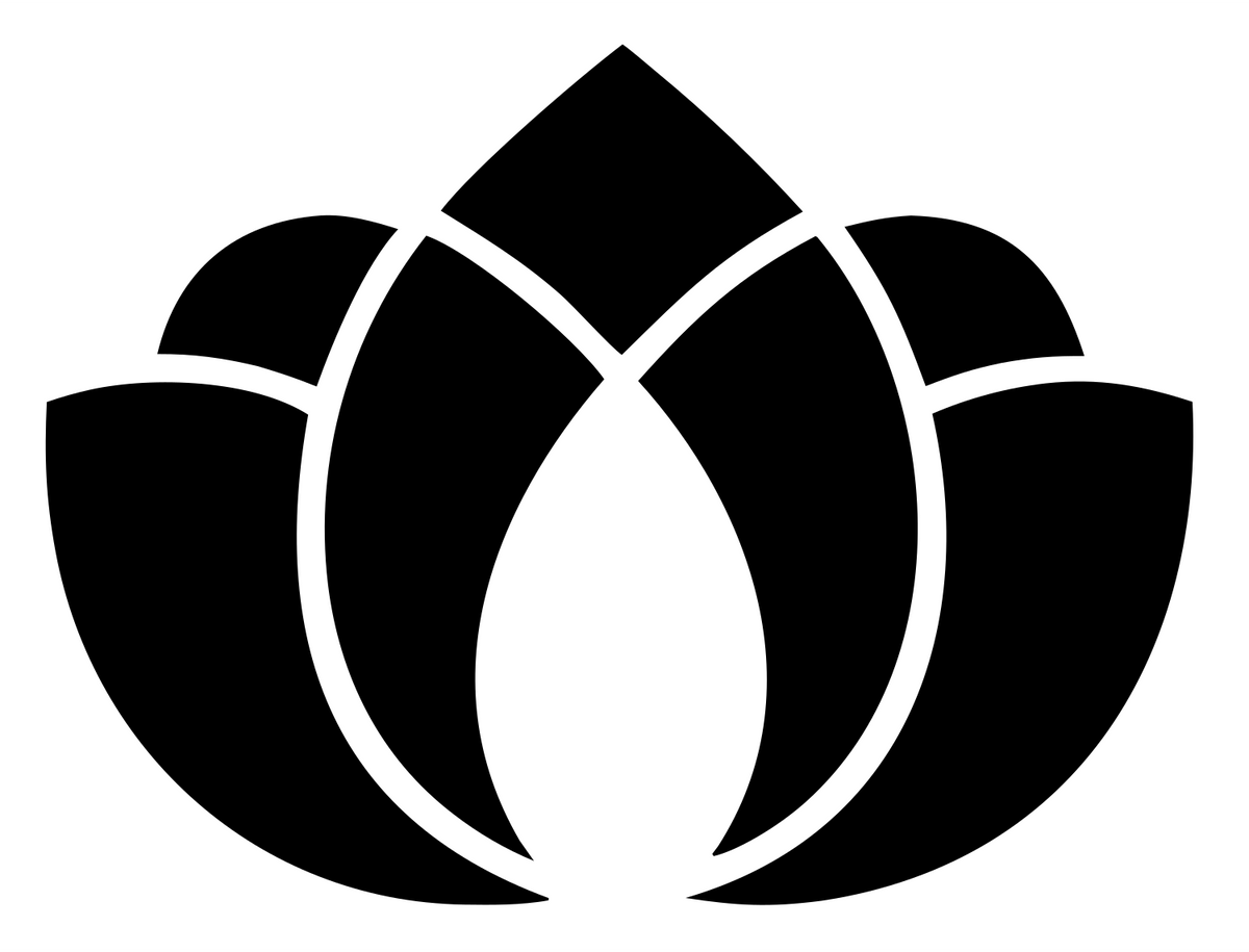 Bold Lotus Negative Space Icon #ffffff/#000000