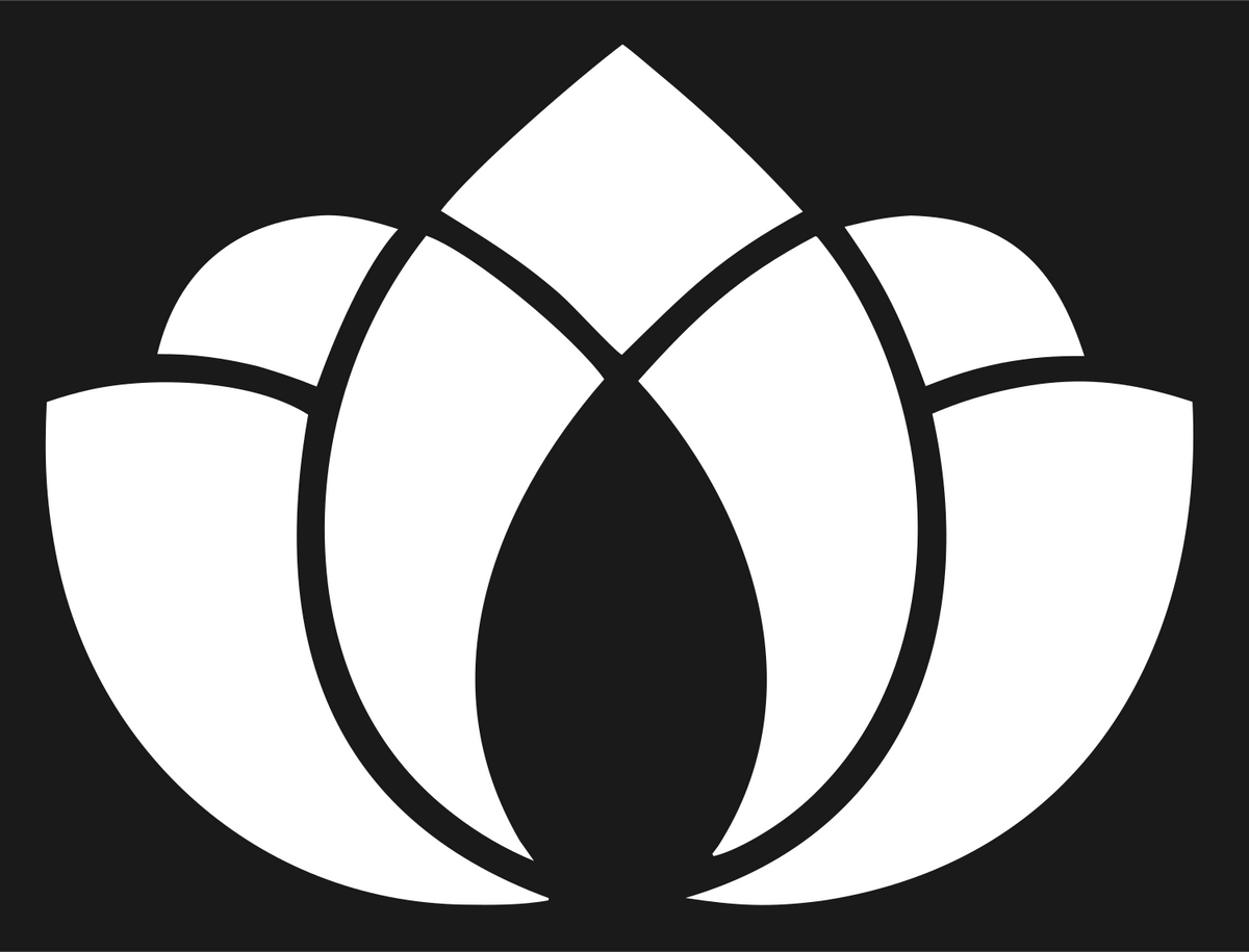 Bold Lotus Negative Space Icon #1a1a1a/#ffffff