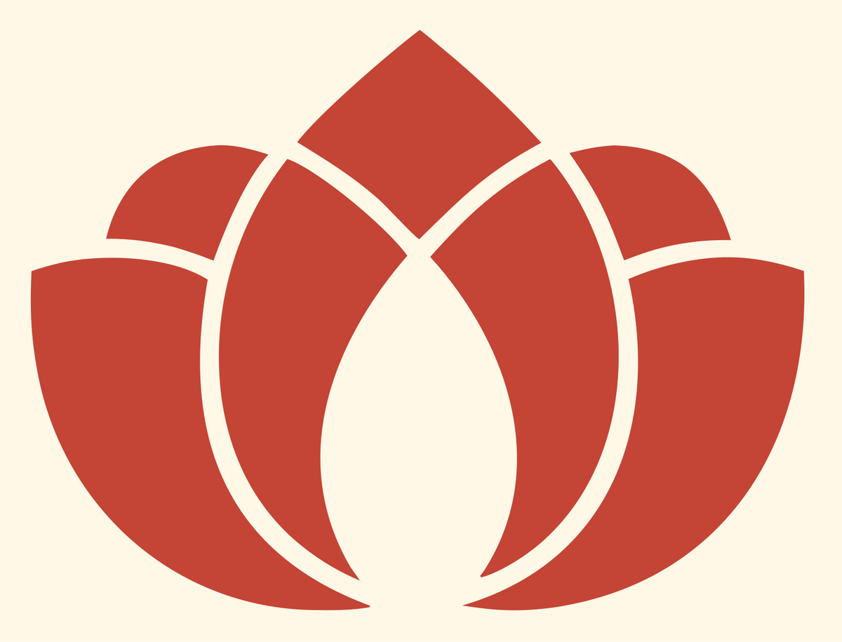 Bold Lotus Negative Space Icon #fff8e7/#c44536