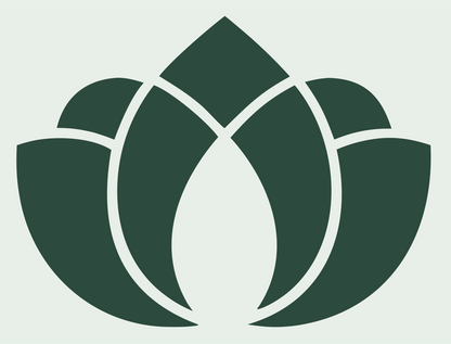 Bold Lotus Negative Space Icon #e8efe9/#2d4a3e