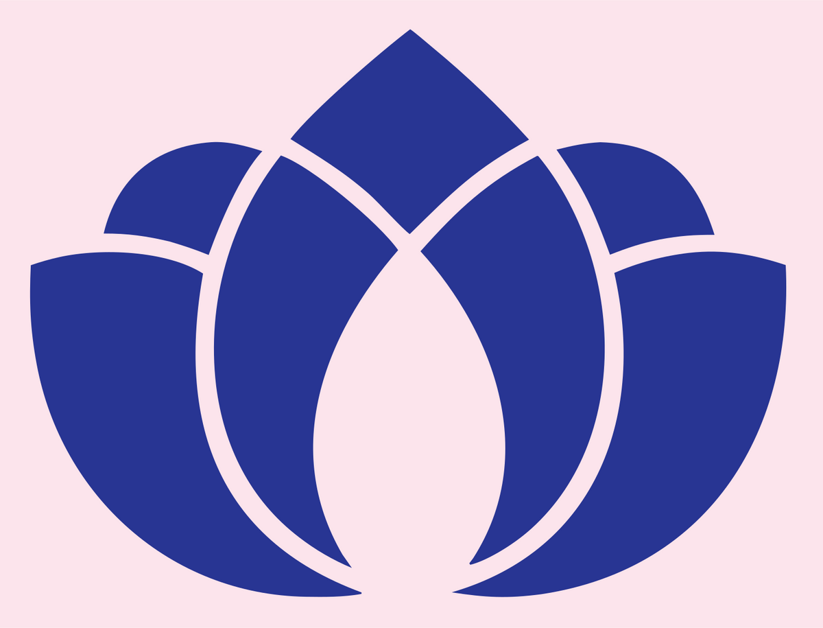 Bold Lotus Negative Space Icon #fce4ec/#283593