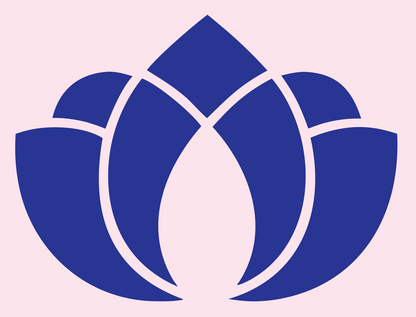 Bold Lotus Negative Space Icon #fce4ec/#283593