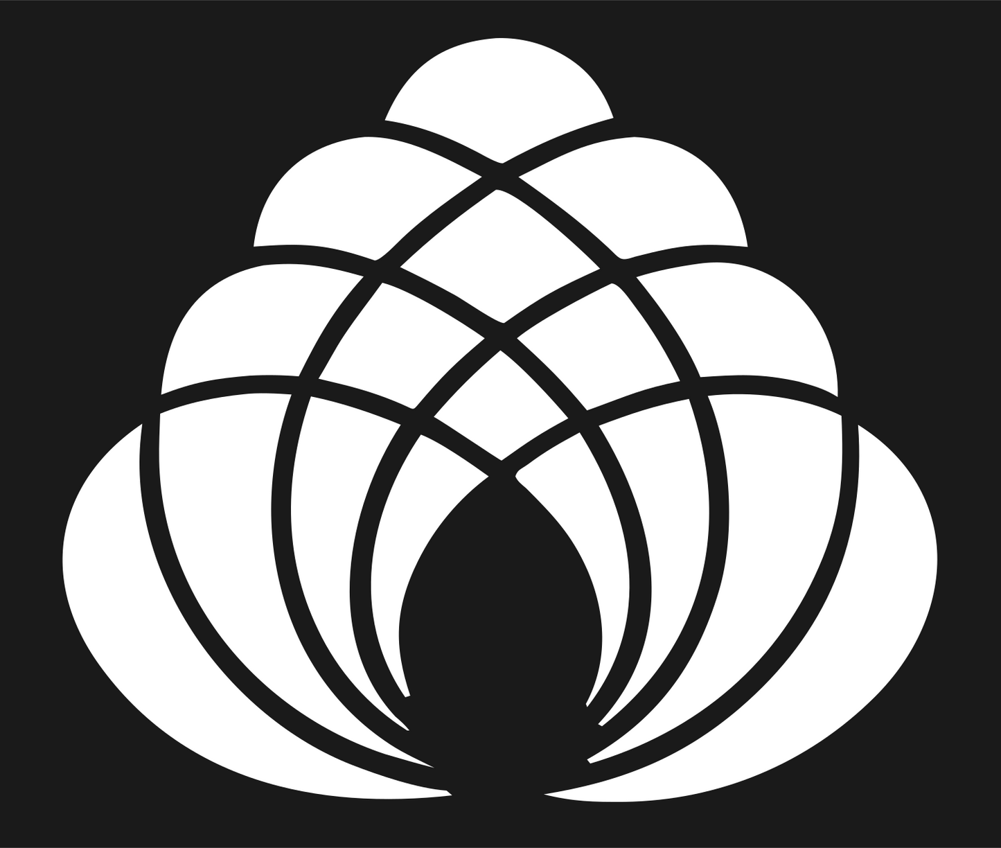 Bold Lotus Mandala Crest #1a1a1a/#ffffff