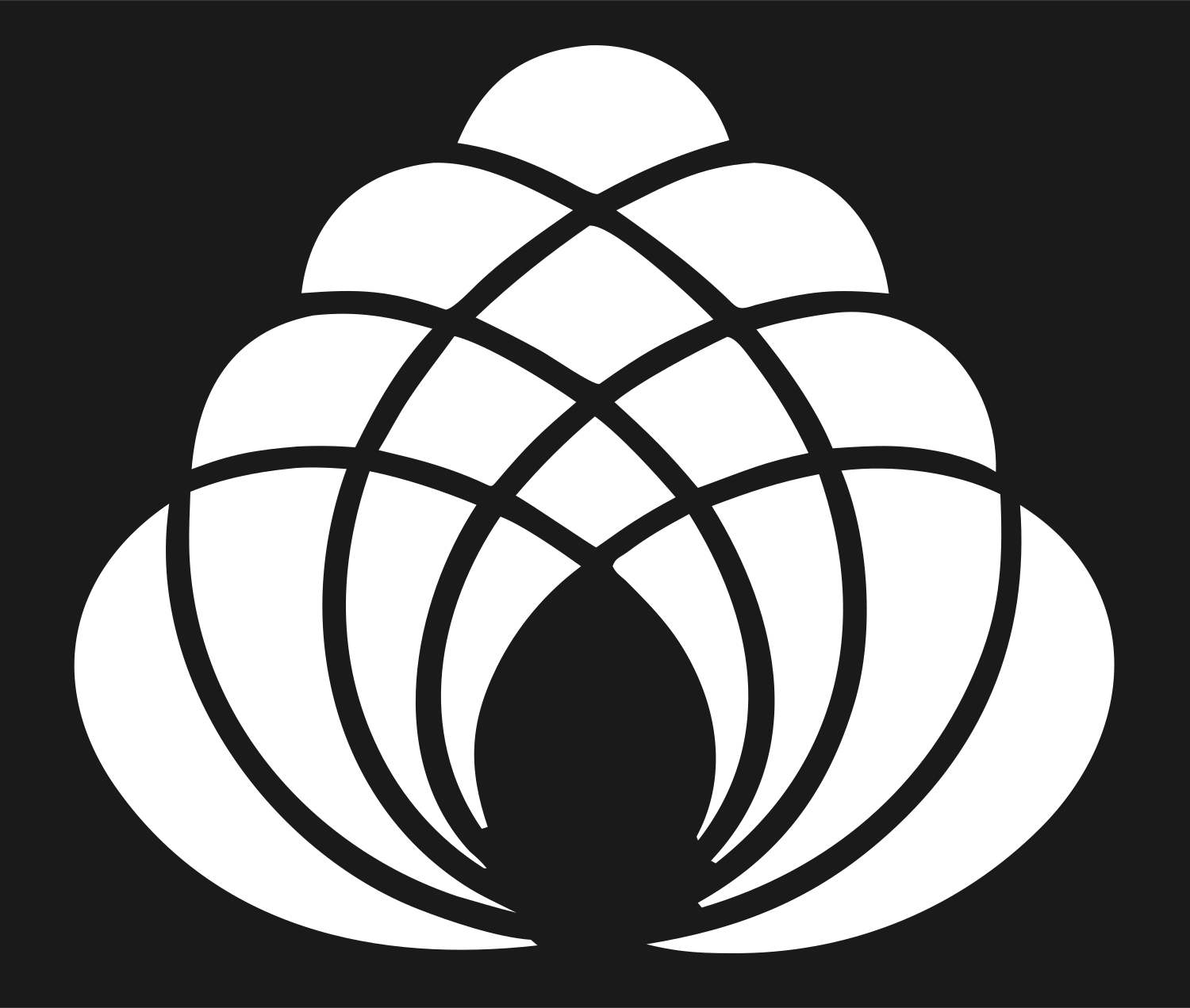 Bold Lotus Mandala Crest #1a1a1a/#ffffff