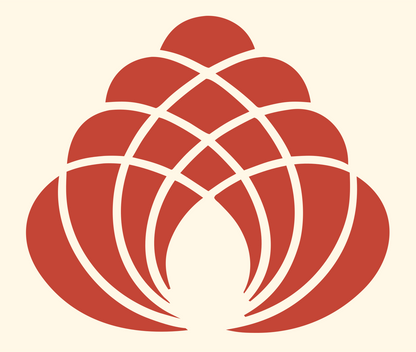 Bold Lotus Mandala Crest #fff8e7/#c44536