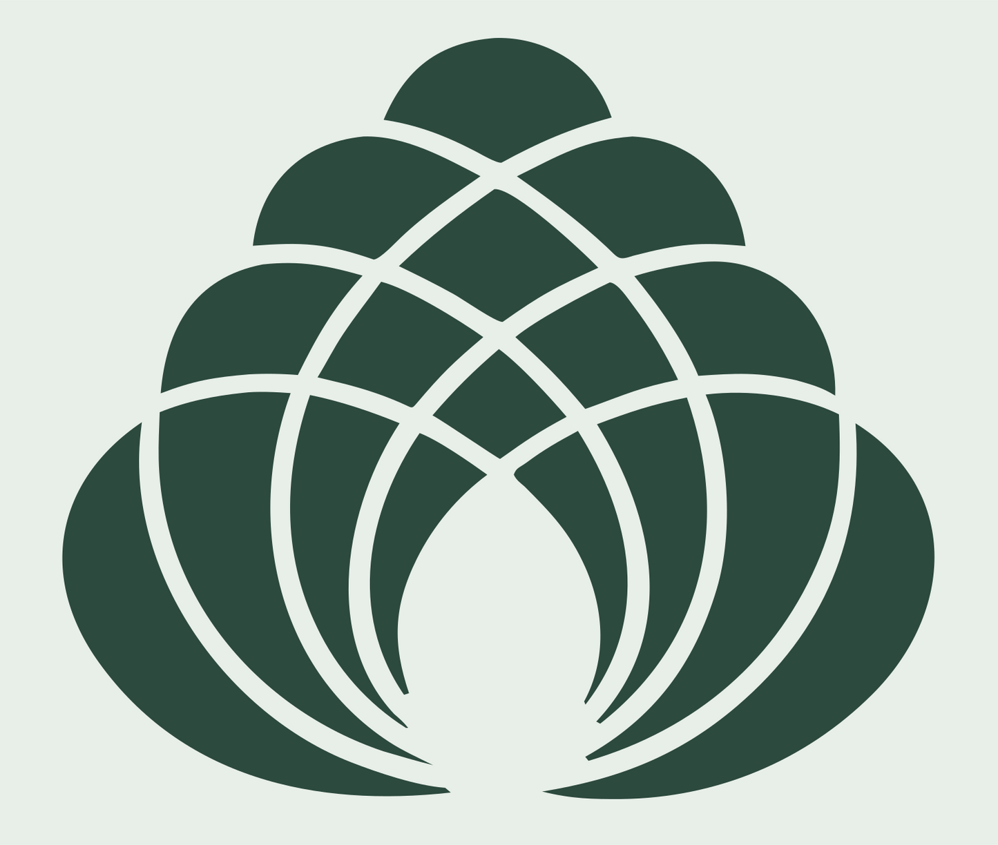 Bold Lotus Mandala Crest #e8efe9/#2d4a3e
