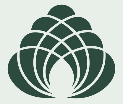 Bold Lotus Mandala Crest #e8efe9/#2d4a3e