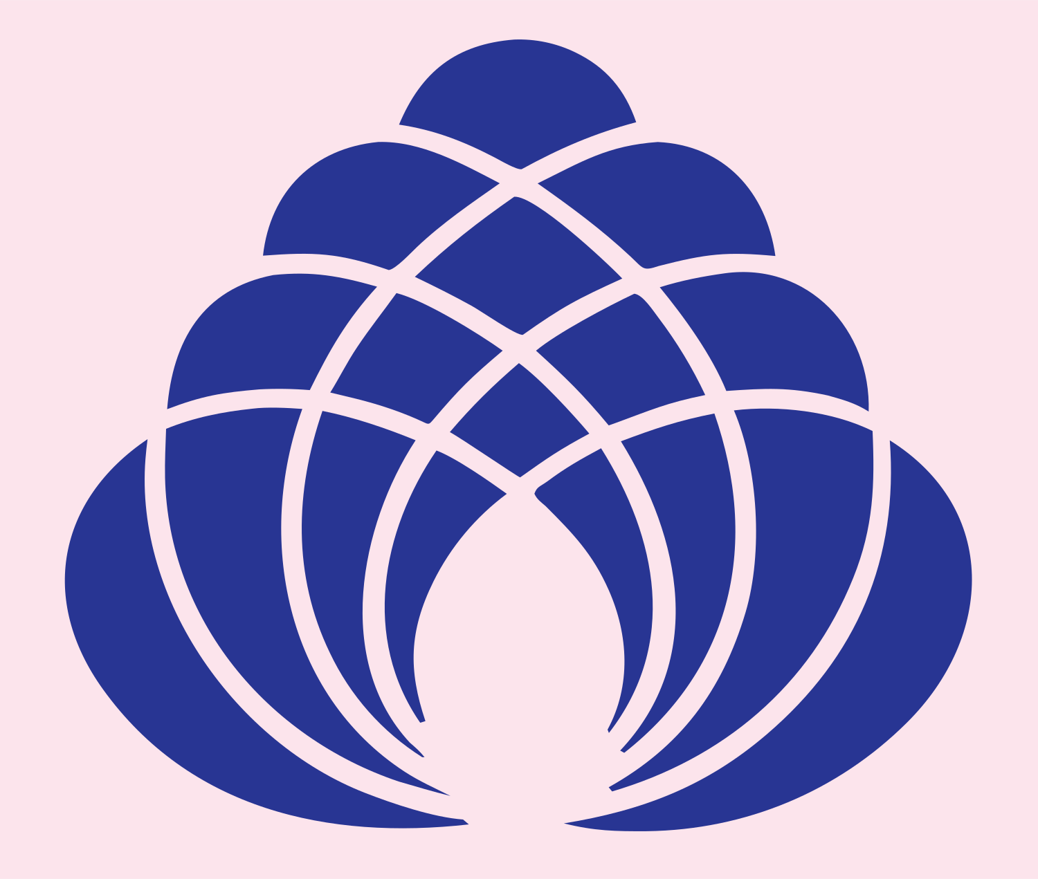 Bold Lotus Mandala Crest #fce4ec/#283593