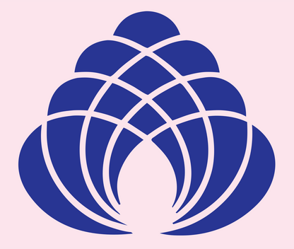 Bold Lotus Mandala Crest #fce4ec/#283593