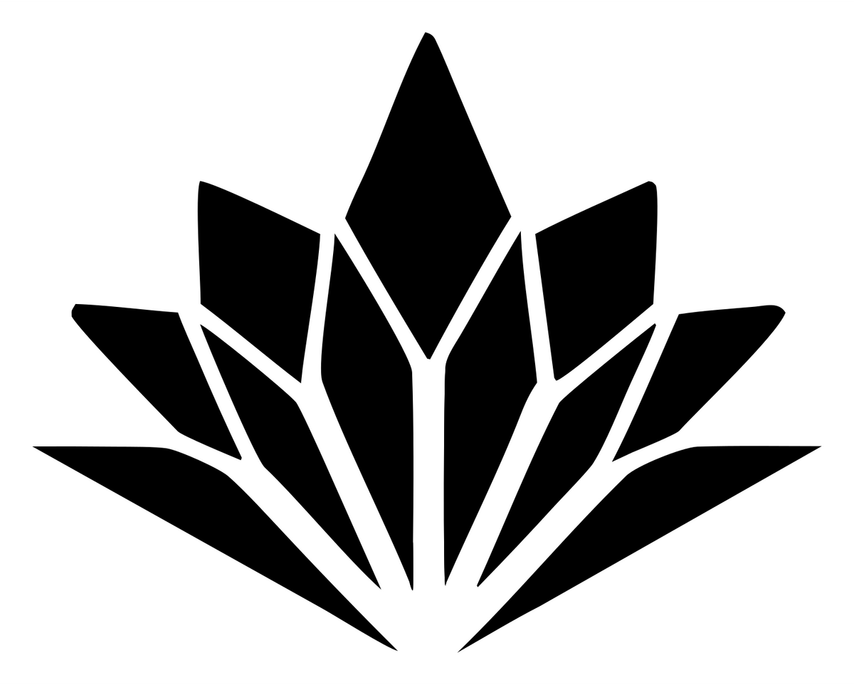 Geometric Agave Lotus Mark #ffffff/#000000